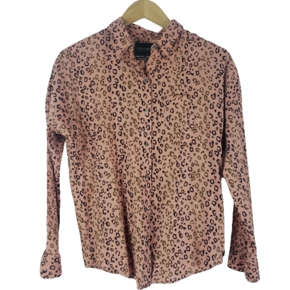 Scotch and Soda cheetah print button-down top